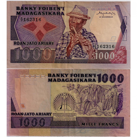 ND (1983-87) * Billet Madagascar 1000 Francs = 200 Ariary "Rakoto Frah" (68a) TTB