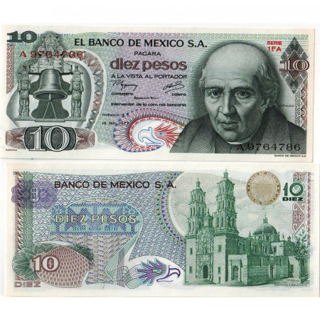 1977 * Billet Mexique 10 Pesos "Miguel Hidalgo y Costilla" (p63i) NEUF