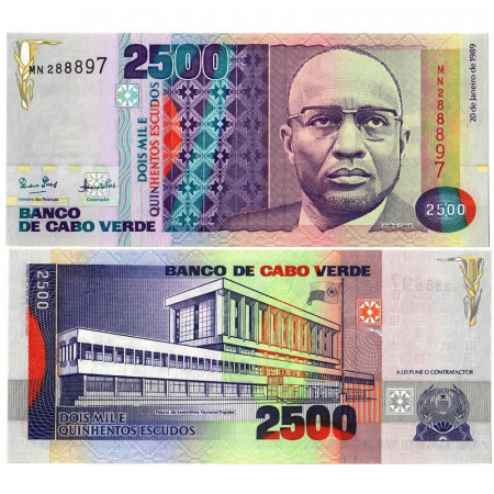 1989 * Billet Cap-Vert 2500 Escudos "A Cabral" (p61a) NEUF