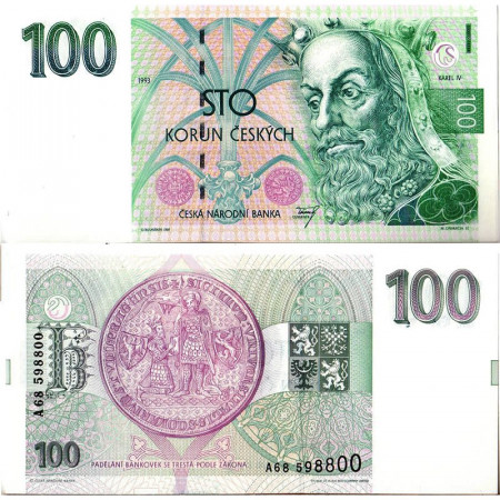 1993 * Billet République Tchèque 100 Korun "Karel IV" (p5a) prNEUF