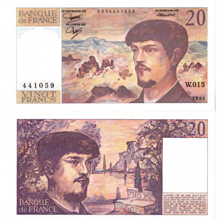 1985 * Billet France 20 Francs "Claude Debussy - W.015" (p151a) NEUF