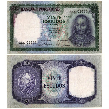 1960 * Billet 20 Escudos Portugal "DA Luiz de Menezes" (p163a) SUP