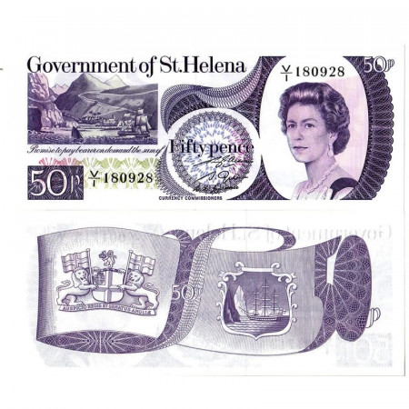 ND (1979) * Billet Sainte-Hélène 50 Pence "Élisabeth II" (p5a) NEUF