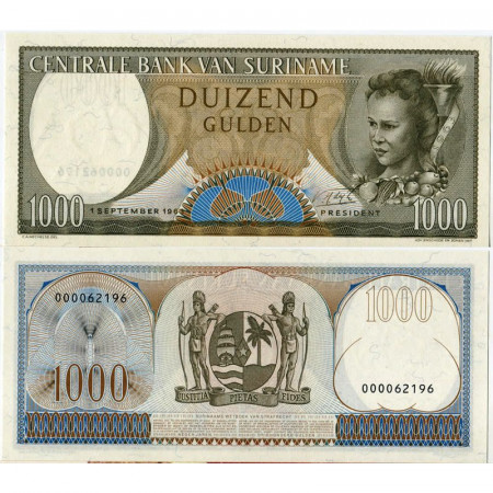 1963 * Billet Suriname 1000 Gulden "Woman - Arms" (p124) NEUF