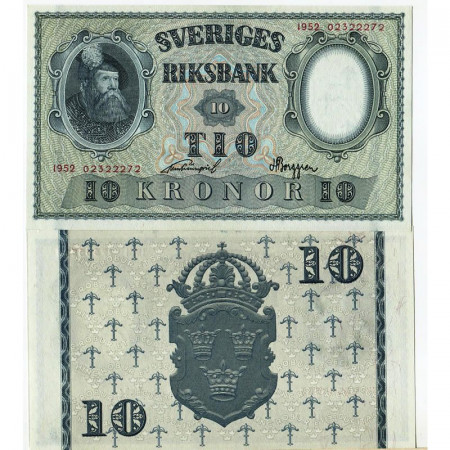 1952 * Billet Suède 10 Kronor "King Gustav Vasa" (p40m) NEUF