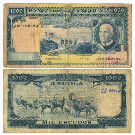 1962 * Billet Angola 1000 Escudos "Américo Tomàs" (p96) TB