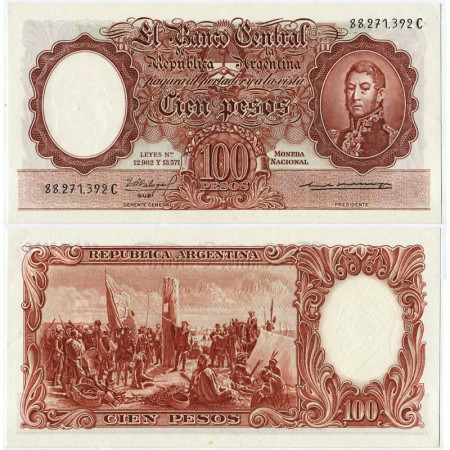 ND (1957) * Billet Argentine 100 Pesos "General José de San Martìn" (p272a) NEUF