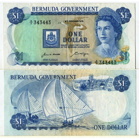 1970 * Billet Bermudes 1 Dollar "Élisabeth II" (p23a) SUP 