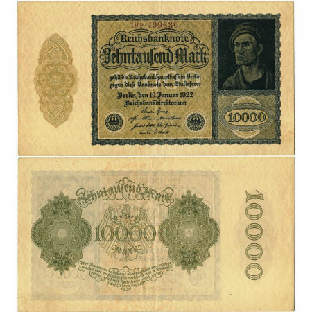 1922 * Billet Allemagne Weimar 10.000 Mark "Reichsbanknote" (p72) prNEUF