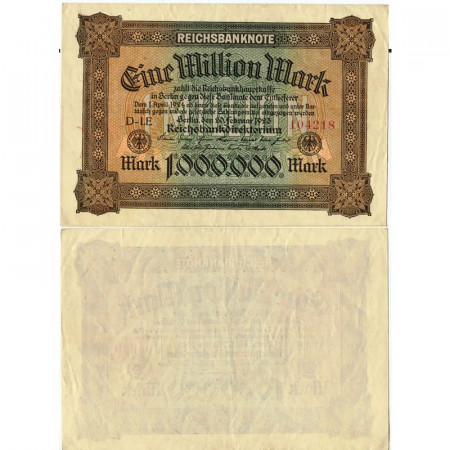 1923 * Billet Allemagne Weimar 1 Million - 1.000.000 Mark "Reichsbanknote" (p86a) SUP+