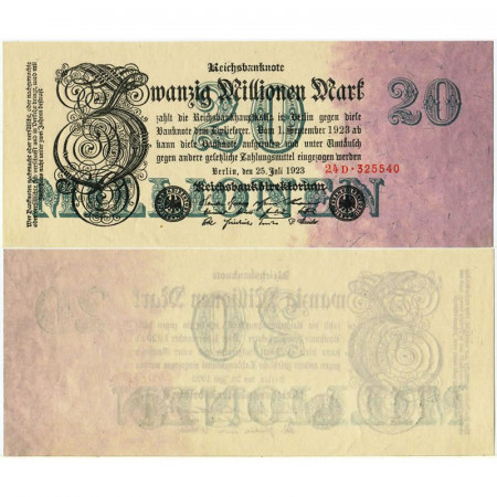 1923 * Billet Allemagne Weimar 20 Millions - 20.000.000 Mark "Reichsbanknote" (p97b) NEUF
