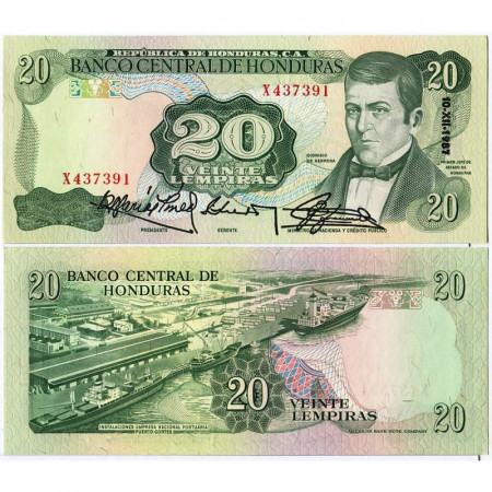 1987 * Billet Honduras 20 Lempiras "Puerto Cortés" (p65a) NEUF