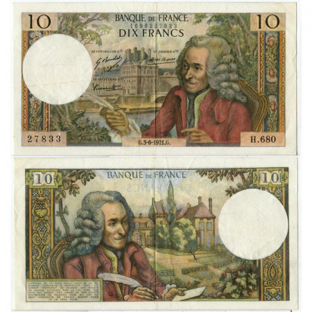 1971 * Billet France 10 Francs "Voltaire" (p147d) TTB+