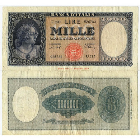 1949 (11/02) * Billet Italie République 1000 Lire "Busto d'Italia" BI.696 (p88b) TTB+