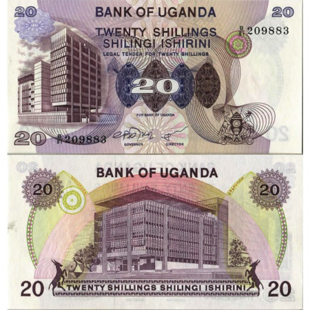ND (1979) * Billet Ouganda 20 Shillings "Bank Building" (p12b) NEUF