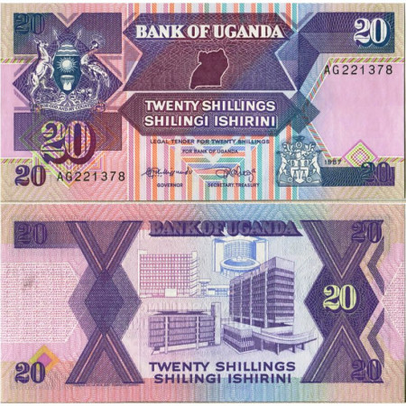 1987 * Billet Ouganda 20 Shillings "Bank Building" (p29a) NEUF