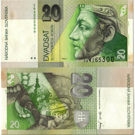 2000 * Billet Slovaquie 20 Korun "Prince Pribina" (p20e) prNEUF