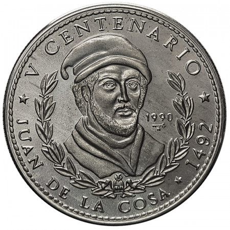 1990 * 10 Pesos 1 OZ Argent Cuba "Juan de la Cosa" (KM 266) BE