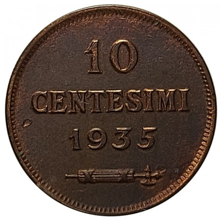 1935 R * 10 Centesimi Cuivre Saint Marin "Valore - Type 2" (KM 13) SUP