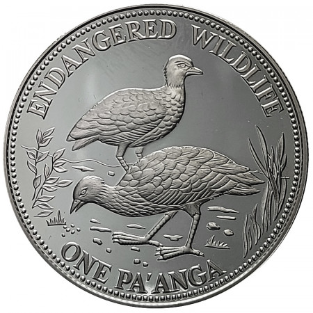1991 * 1 Pa'anga Argent Tonga "Oiseaux Pritchard Megapode" (KM 143) BE