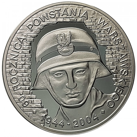 2004 * 10 Zlotych Argent Pologne "60 Anniversaire Insurrection Varsovie" (Y 497) BE