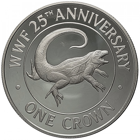 1988 * 1 Crown Argent Îles Turques-et-Caïques "25 Ann. Fonds Mondial Pour la Nature" (KM 64a) BE