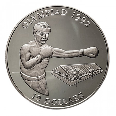 1992 * 10 Dollars Argent Îles Salomon "Jeux Olympiques d'Eté Barcelone 1992 - Boxe" (KM 50) BE