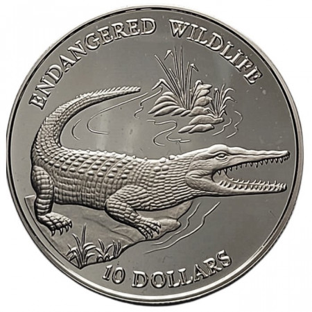 1992 * 10 Dollars Argent Îles Salomon "Crocodile d'Eau Salée" (KM 51) BE