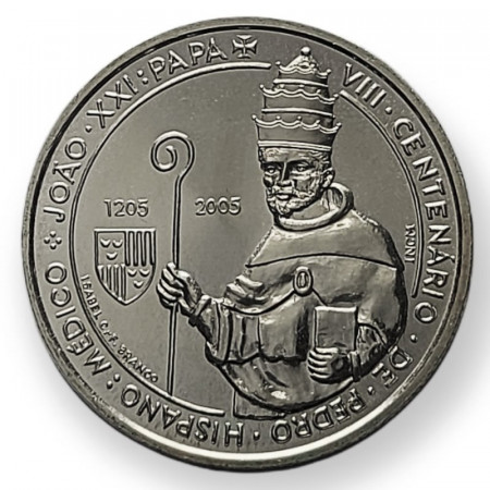 2005 * 5 Euro Argent Portugal "Naissance du Pape Jean XXI" (KM 762) FDC