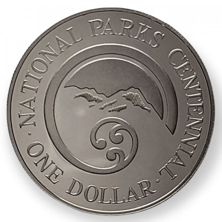 1987 * 1 Dollar Argent Nouvelle Zélande "100th Anniversary of the 1st National Park" (KM 65a) BE