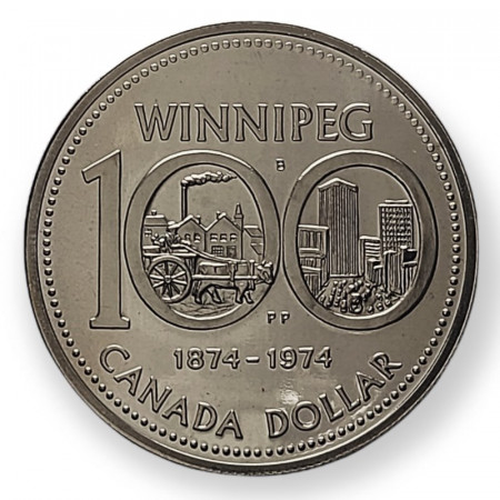 1974 * 1 Dollar Argent Canada "100° Winnipeg" (KM 88a) FDC