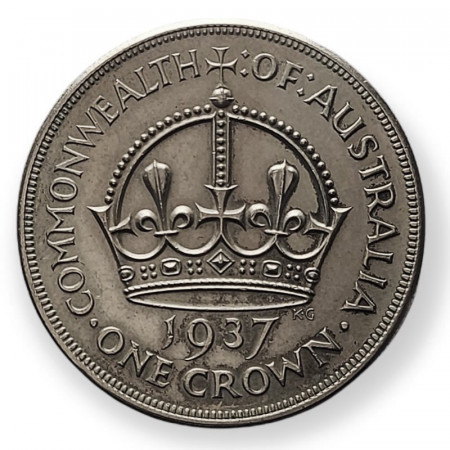 1937 * 1 Crown Argent Australie "George VI - Coronation" (KM 34) TTB/SUP