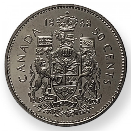 1988 * 50 Cents Canada "Elizabeth II 2nd Portrait" (KM 75.3) BE