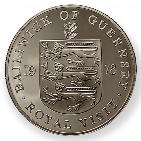 1978 * 25 Pence Argent Guernesey "Royal Visit" (KM 32a) BE