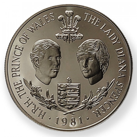 1981 * 25 Pence Argent Guernesey "Wedding of Prince Charles and Lady Diana" (KM 36a) BE