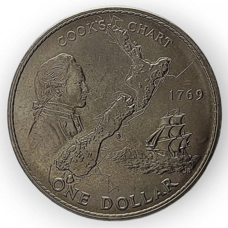 1969 * Nouvelle Zélande 1 Dollar "200th Anniversary of Lt. James Cook's Voyage" (KM 40) FDC