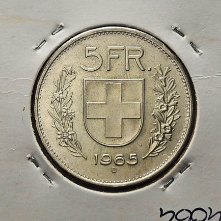 1965 B * 5 Francs Argent Suisse "Guillaume Tell" (KM 40) SUP