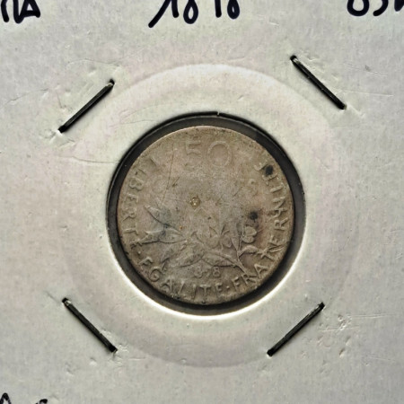 1898 * 50 Centimes Argent France "Terza Repubblica - Semeuse" (KM 854) TB