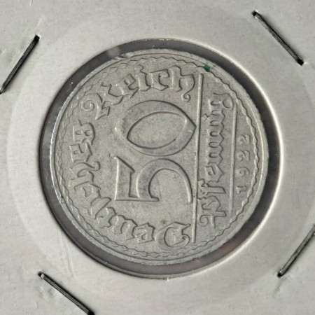 1922 D * 50 Pfennig ALLEMAGNE "République de Weimar – Sheaf" (KM 27) SUP