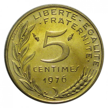 1976 * 5 Centimes France "Liberty" (KM 933) FDC