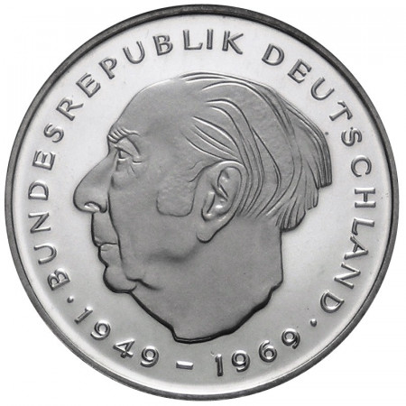 1977 * 2 marks Allemagne République Fédérale Theodor Heuss marque D