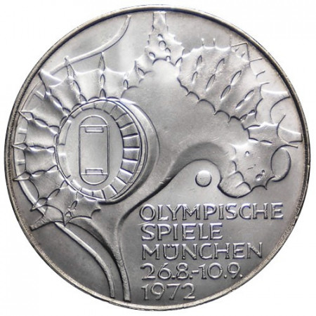 1972 G * 10 Mark Argent ALLEMAGNE "Olympiade Munich '72" (KM 133) UNC