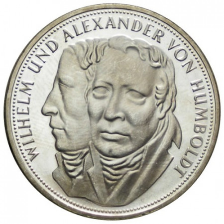 1967 F * 5 Mark Argent Allemagne Fédérale "Wilhelm and Alexander von Humboldt" (KM 120.1) BE