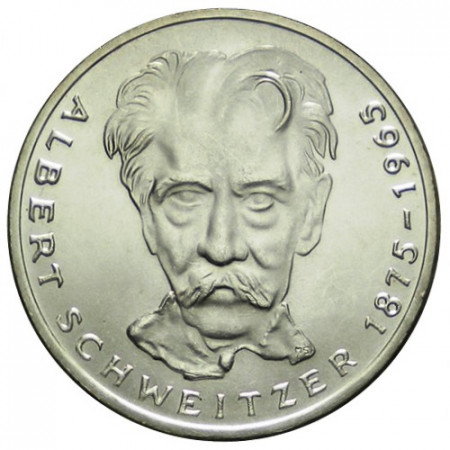 1975 G * 5 Mark Argent Allemagne Fédérale "100e Anniversaire Albert Schweitzer" (KM 143) FDC