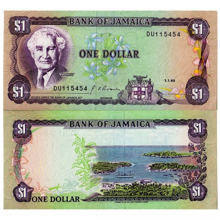 1990 * Billet Jamaïque 1 Dollar "Bustamante" (p68Ad) NEUF