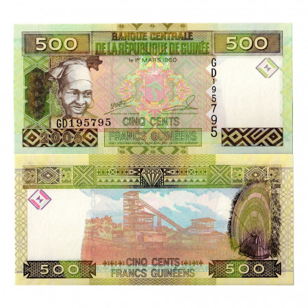 2006 * Billet Guinée 500 Francs Guinéens "Mining" (p39a) NEUF