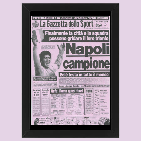 2012 (1987) * Première Page Anastatique "Napoli Campione, Ed E' Festa in Tutto Il Mondo - Gazzetta dello Sport" Cadre (A)