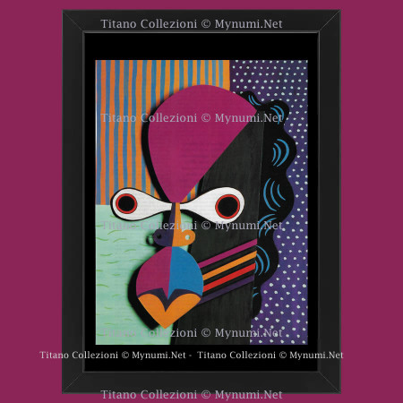 1990ca * Illustration Original "D. COWLES, Ritratto di Miles Davis" Cadre
