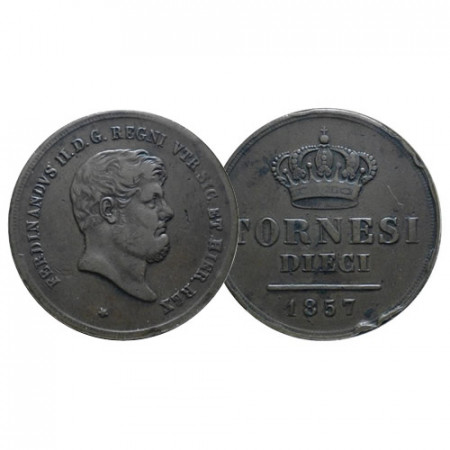 1857 * 10 Tornesi Italie - Deux-Siciles "Naples - Ferdinand II" (KM 369) prTTB