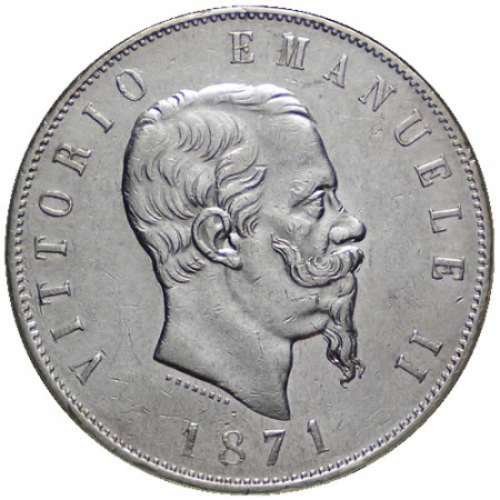 1871 M * 5 Lire Argent Italie "Victor-Emmanuel II" - Milan prSUP/SUP